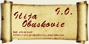 Ilija Obušković vizit kartica